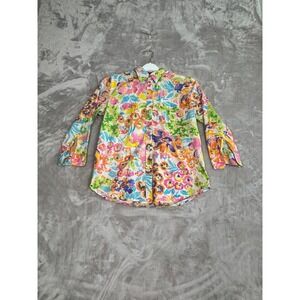 Lauren Ralph Lauren Womens Floral Print Button Down Shirt Size S